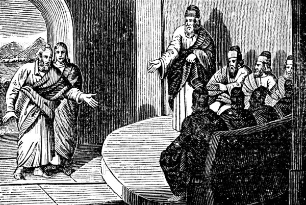 Healing of the lame man in the name of Jesus Christ, Peter delivers his defence speech in front of