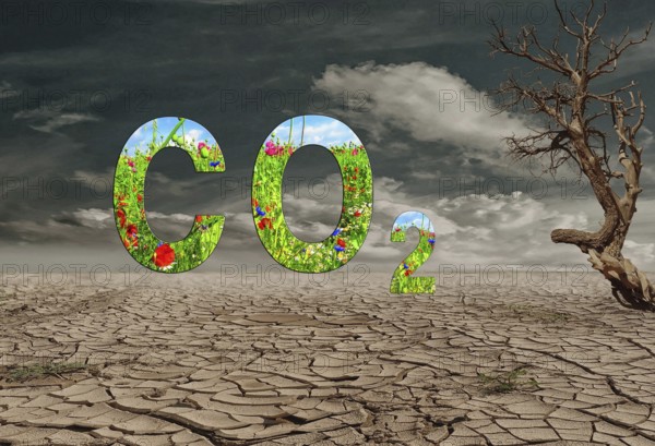 Symbolic image, carbon dioxide CO2, climate protection, climate change, world worth living in,