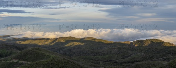 Sunrise, view from the mountain Alto de Garajonay, Garajonay National Park, La Gomera, Canary