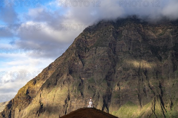 Bell tower of the church of Nuestra Senora de Candelaria in the valley of El Golfo, La Frontera, El