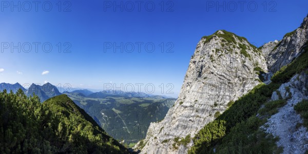 View from the Rinnkogel to the Postalm, Postalm, Osterhorngruppe, Salzkammergut, Salzburg province,