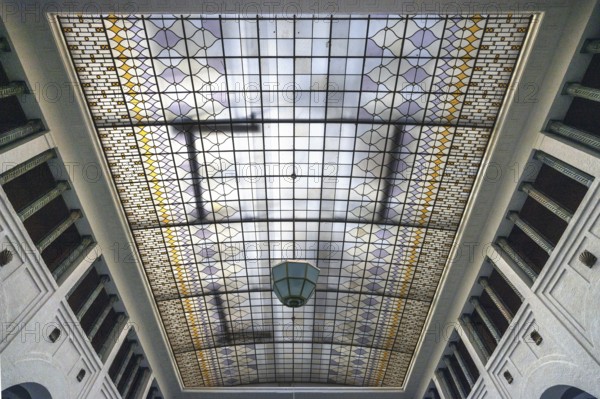 Glass dome over the historic fountain hall, inaugurated in 1842, replaced by a new building in