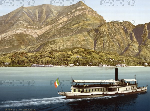 Cadenabbia, on Lake Como, Italy, c. 1895, Historic, digitally restored reproduction from a 19th