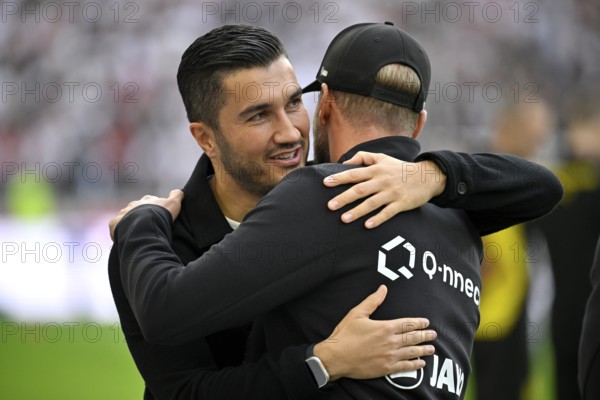 Coach Coach Sebastian Hoeness VfB Stuttgart hugs Coach Coach Nuri Sahin Borussia Dortmund 09 BVB,