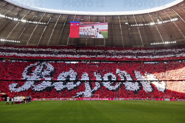 Choreo, choreography, fan action lettering Bayern, north curve, anniversary 125 years FC Bayern