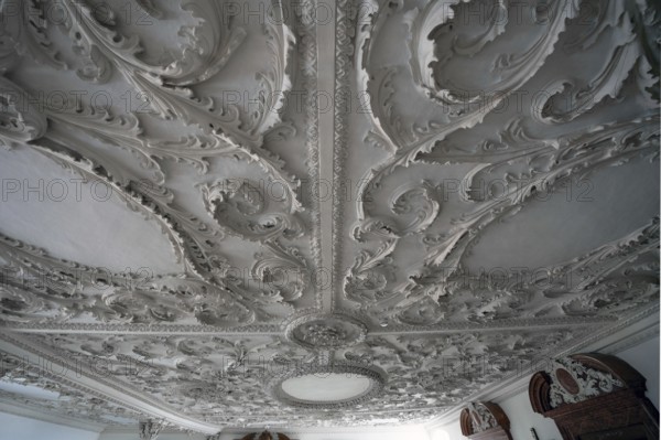 17th century stucco ceiling, in the Dominican convent of Wettenhausen, 12th century, baroqueised in