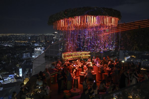 Tichuca Rooftop Bar, nicknamed Jellyfish Bar, in the T-One Building on Sukhumvit Road, Phra Khanong