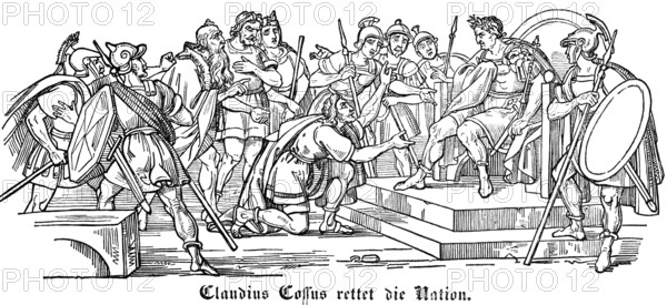 Caludius Cossus saves the nation in 1673, as a Helvetian envoy he asks the leader of the Vitellian
