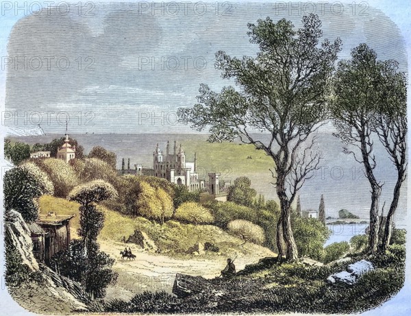 Alupk, a town of the Crimean Peninsula in 1882, in Ukraine, Historical, digitally restored