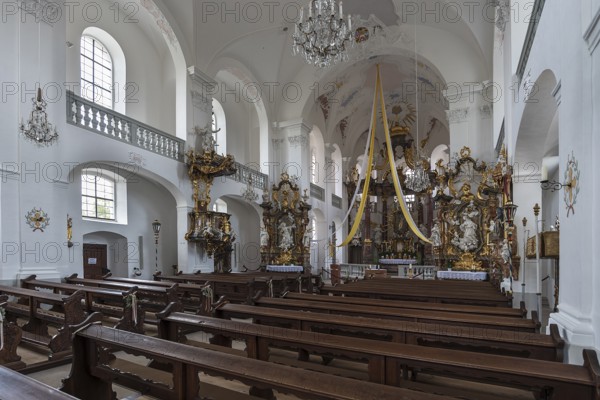 Interior of the pilgrimage church Maria Limbach, built 1751-1755, Limbach, Lower Franconia,