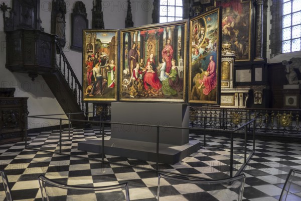 Triptych St John Altarpiece by Hans Memling in apse of the Sint-Janshospitaal, St John's Hospital