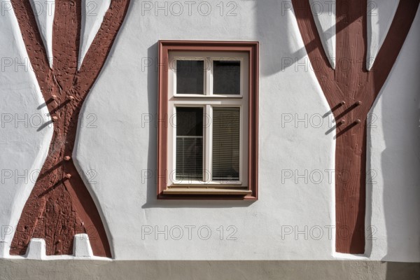 Restored half-timbering in detail, Bad Urach, Reutlingen district, Baden-Württemberg, Germany,