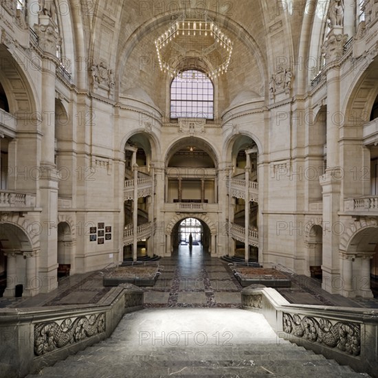 Neues Rathaus, interior view, Wilhelminian palace-like magnificent building in eclectic style,