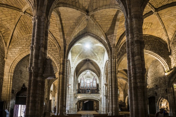 Interior view, church, La Puerta de las Gentes, San Vicente de la Barquera, Cantabria, Spain,