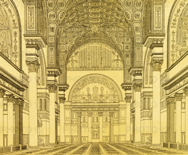 Interior view of the Baths of Caracallas, 3rd century AD, public baths, valuable decoration,