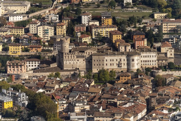 The Castello del Buonconsiglio castle and the historic centre of Trento, Trentino, Italy, Europe