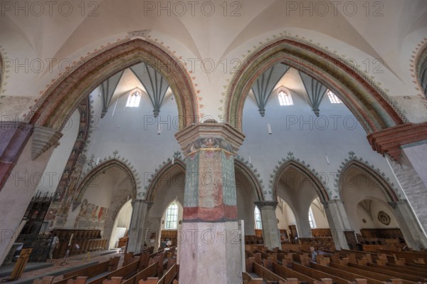 Frescoes from around 1450 in a side aisle of the High Gothic church of St Martin, Memmingen,