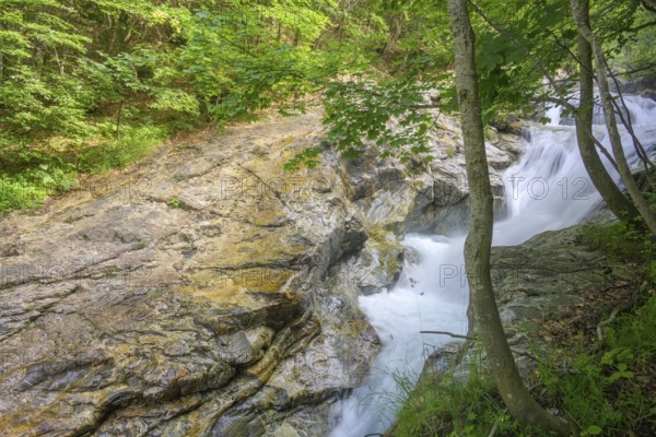 Beautiful stone structures at the Gesso della Barra torrent, Entracque, province of Cuneo, Italy,