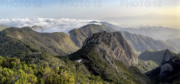 Los Roques, striking rock towers, Monumento Natural de los Roques, La Gomera, Canary Islands,
