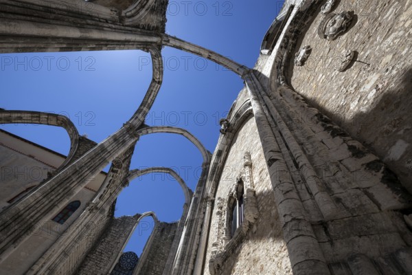Ruins of the monastery church of the former convent of the Carmelite order, Convento do Carmo,