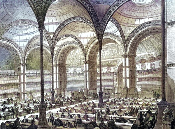 The New Reading Room in the Royal Library in Paris, 1869, France, Historic, digitally restored