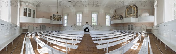 Church Herrnhuter Brüdergemeinschaft Königsfeld Interior Panorama Germany