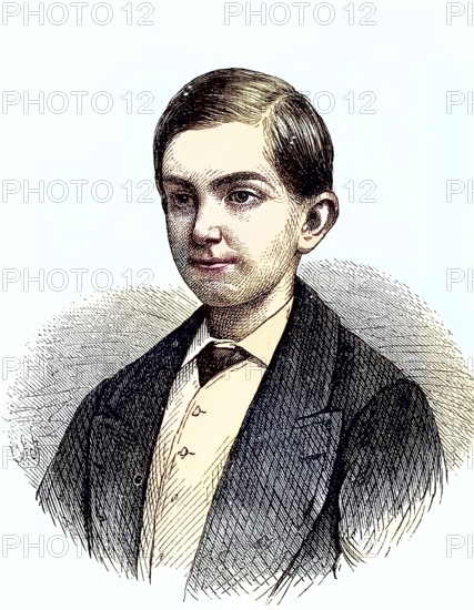 Milano Obrenovich, Prince of Serbia, 1869, Historic, digitally restored reproduction of a 19th