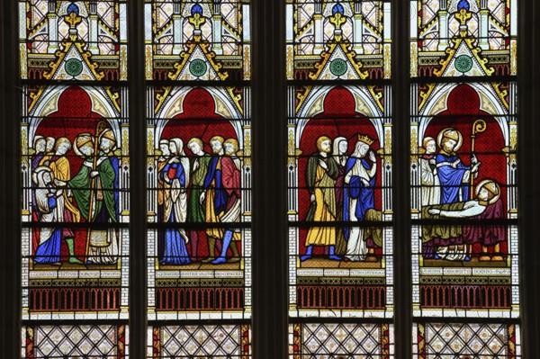 Stained glass windows of the Cathédrale Saint-Étienne, Auxerre, Département Yonne, Region