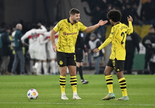 Goal celebration VfB Stuttgart, in front discuss Niclas Füllkrug Borussia Dortmund BVB (14) and
