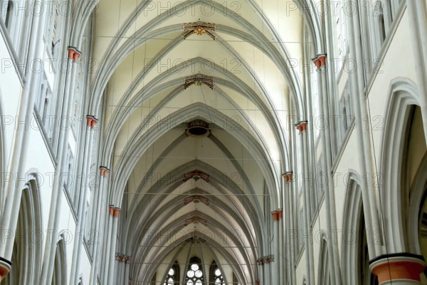 Interior and vaulted ceiling, Altenberg Cathedral, Bergischer Dom, former monastery church of