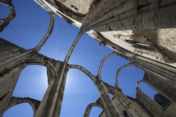 Ruins of the monastery church of the former convent of the Carmelite order, Convento do Carmo,