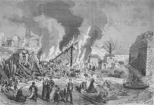 Explosion of the workshop for the manufacture of Chassepot cartridges, ammunition manufacture and