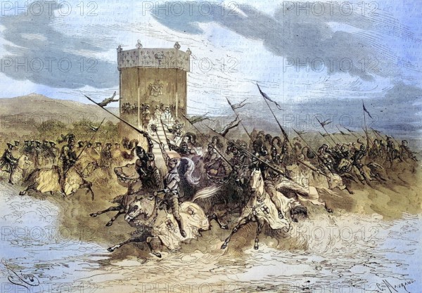 Knights' Tournament in the Park of the Castle in Marseille on the Occasion of a Charity Event,