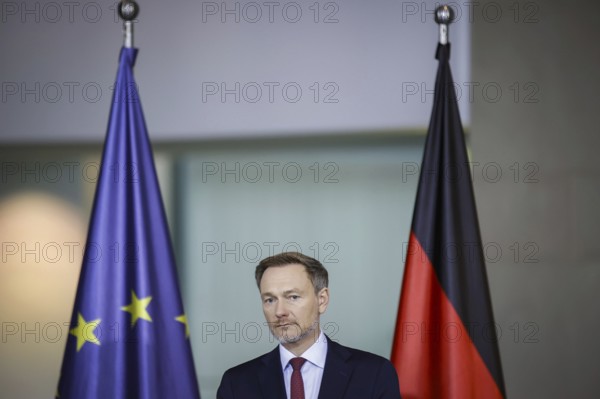 Christian Lindner (FDP), Bundesminister der Finanzen, aufgenommen im Rahmen einer Pressekonferenz