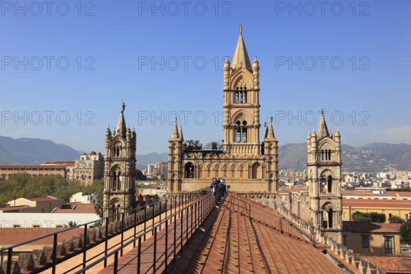City of Palermo, on the roof of the Cathedral Maria Santissima Assunta, UNESCO World Heritage Site,