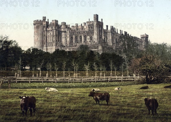 Arundel Castle, a castle in the village of Arundel in the county of West Sussex, England,