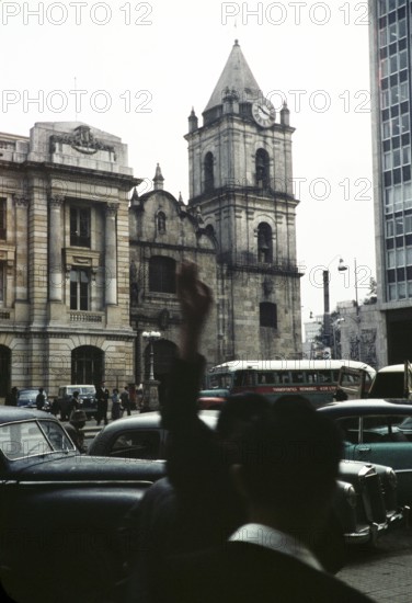 Spanish colonial building, San Francisco church, city centre of Bogota, Colombia, South America