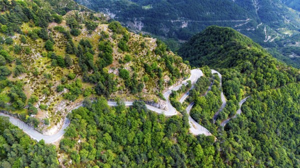 France, French Maritime Alps, Parc Naturel des PréAlpes d'Azur, Département Alpes Maritimes, aerial