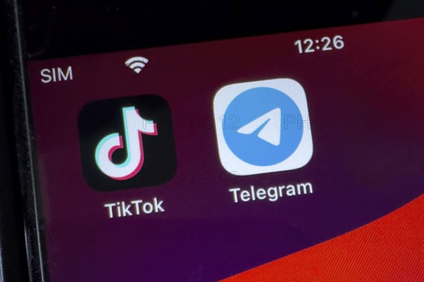 App icons from chat programmes free instant messaging service on the left from China TikTok and on