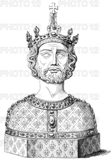 Historical illustration, 19th Century, Charlemagne, Charles the Great or Carolus Magnus, 747-814,