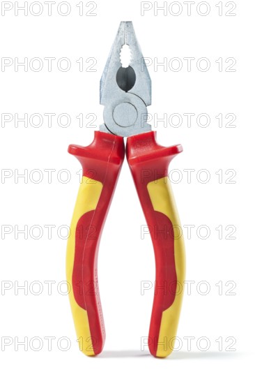 Insulated pliers with yellow-red handles