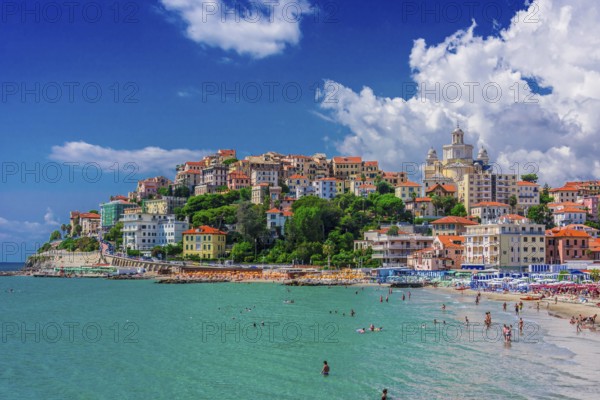 PORTO MAURIZIO, ITALY - SEP 4, 2018: View of Porto Maurizio on the Italian Riviera in the province