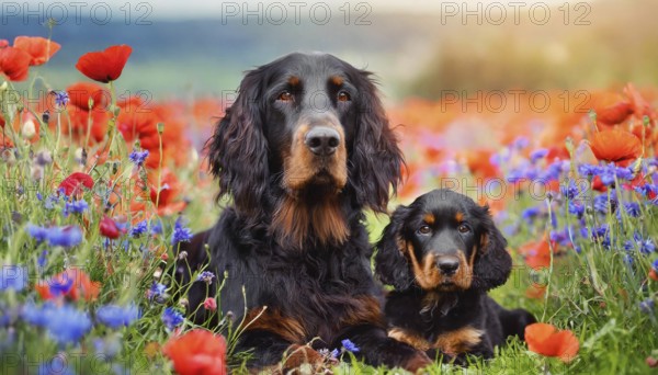 KI generated, animal, animals, mammal, mammals, a, single animal, Gordon Setter, (Canis lupus