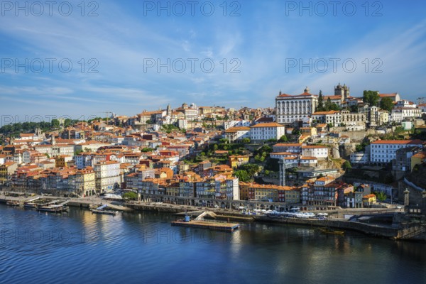 View of Porto city and Douro river from famous tourist viewpoint Miradouro da Serra do Pilar on