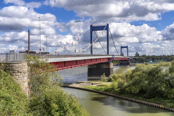 The Friedrich Ebert Bridge over the Rhine between Ruhrort and Homberg, Duisburg, North