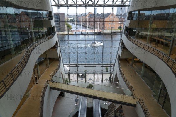 The Danish Royal Library, new building, the so-called Black Diamond, view from the building onto