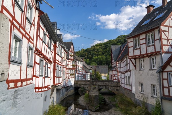 Monreal, idyllic half-timbered village in the Elz valley, in the district of Mayen-Koblenz in