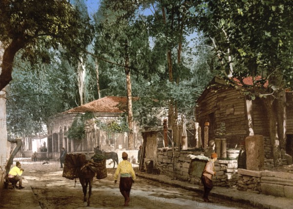 District Scutari, Istanbul, Turkey, View from 1885, Historical, digitally restored reproduction
