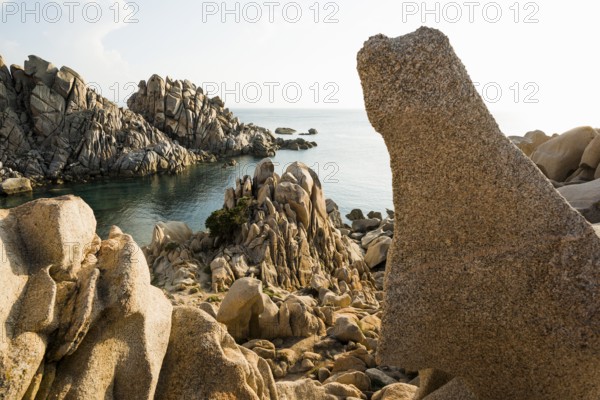 Bizarre and huge granite rocks by the sea, Spiaggia Valle della Luna, Capo Testa, near Santa Teresa