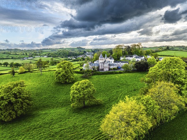 The Priory from a drone, Abbotskerswell Priory, Retirement Village, Abbotskerswell, Newton Abbot,
